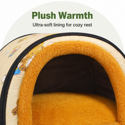 Ortekor Plush Insulated Half-Closed Dog Bed (Machine Washable Cover)