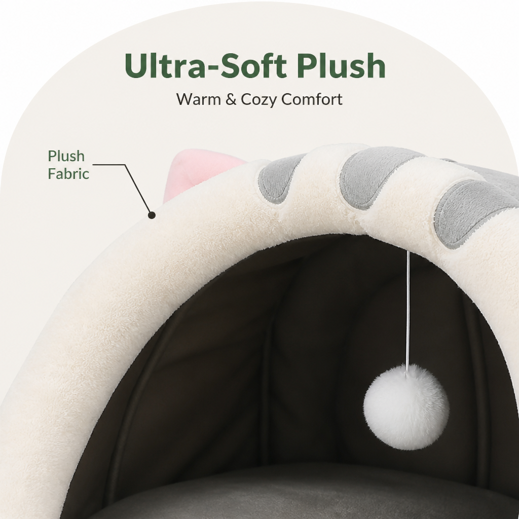 Ortekor Plush & Insulated Pet Cave Bed