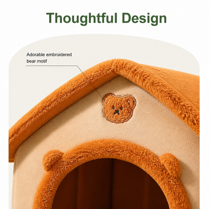 Ortekor Plush & Insulated Pet Cave Bed (Removable Cushion)