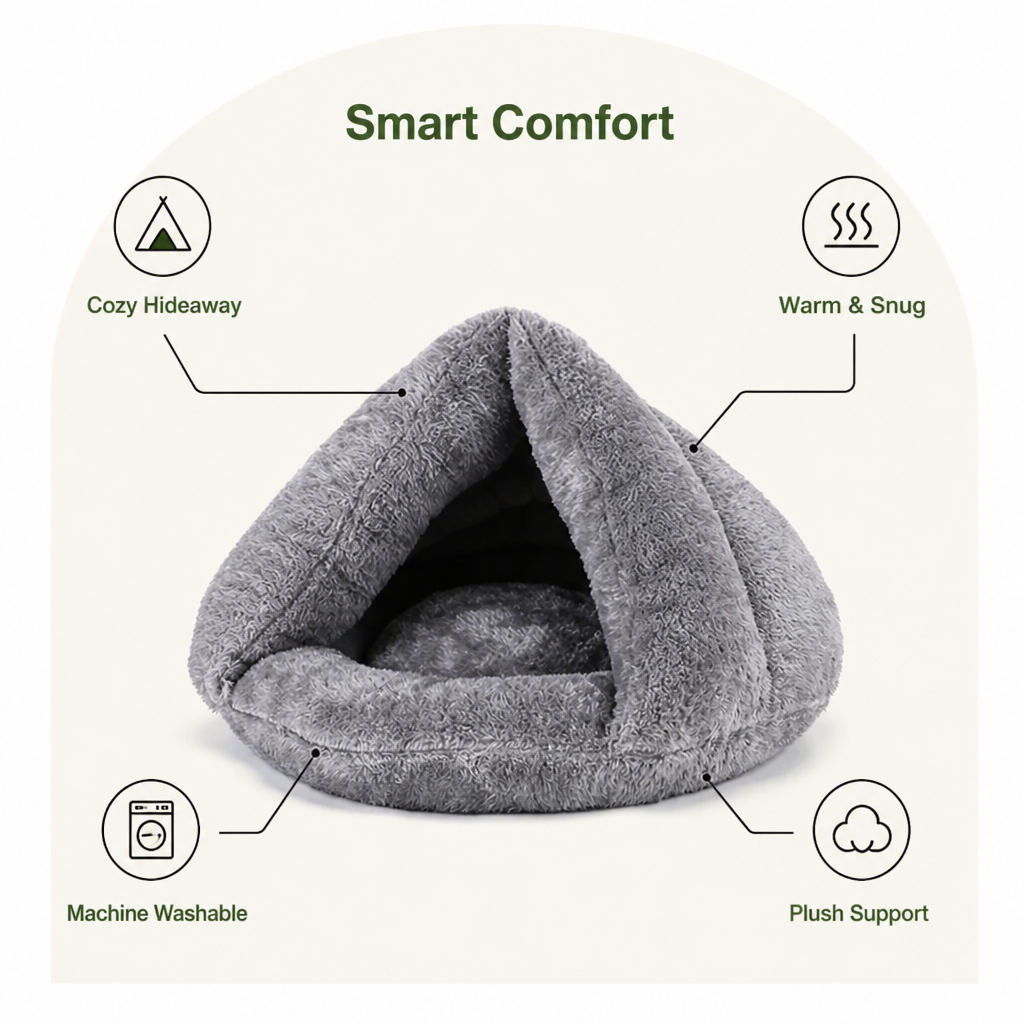 Ortekor Plush & Machine-Washable Round Nest Dog Bed