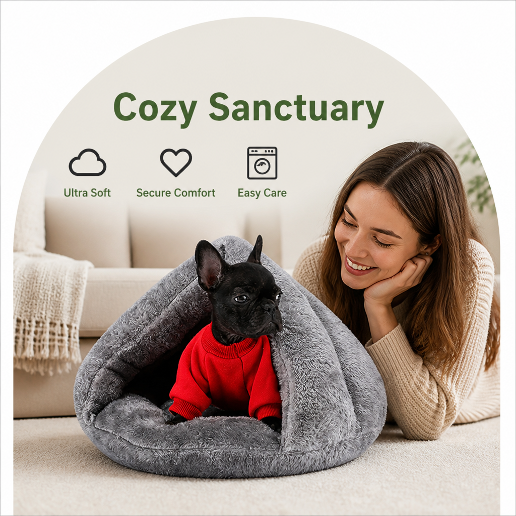 Ortekor Plush & Machine-Washable Round Nest Dog Bed