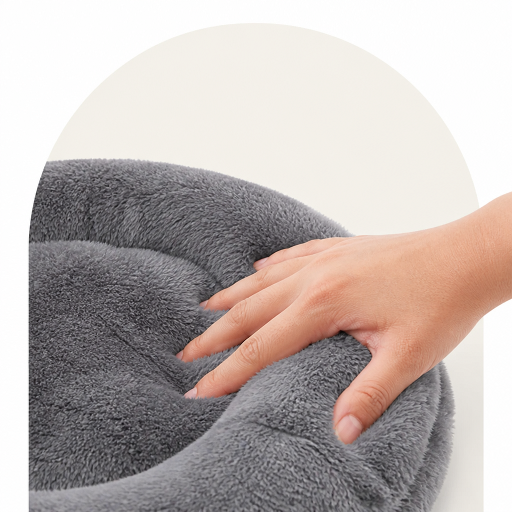 Ortekor Plush & Machine-Washable Round Nest Dog Bed