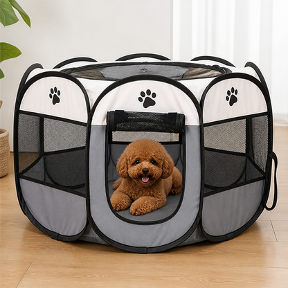 Ortekor Pop-Up & Foldable Mesh Pet Tent (Zippered Doors)