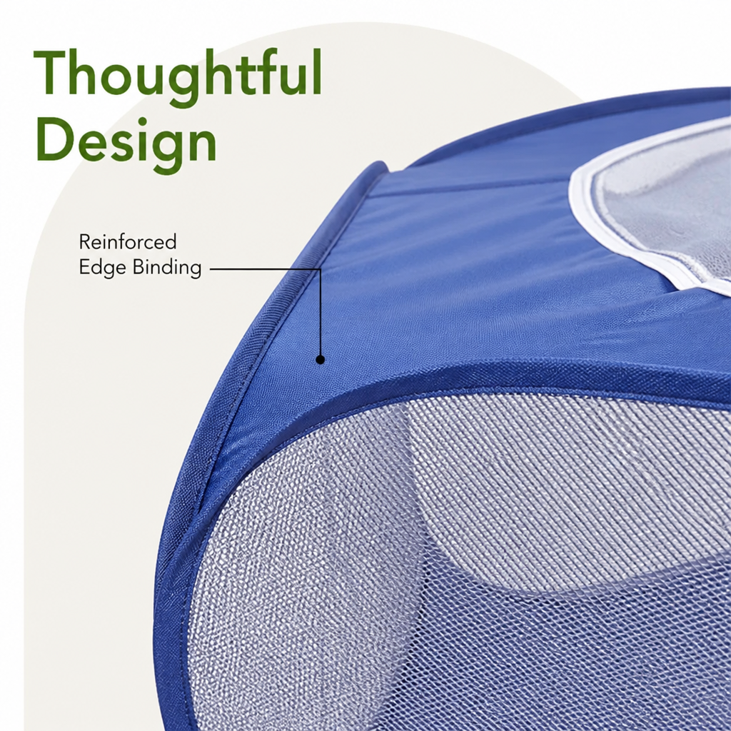Ortekor Pop-Up & Foldable Transparent Mesh Pet Playpen (Water-Absorbing Liner)