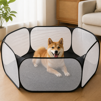 Ortekor Pop-Up Transparent Pet Playpen