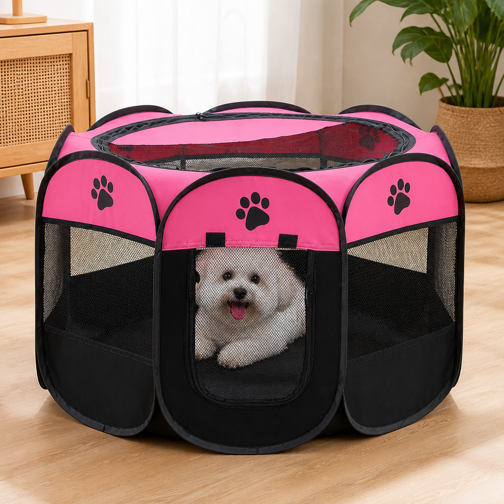 Ortekor Portable Foldable Oxford Cloth Pet Playpen