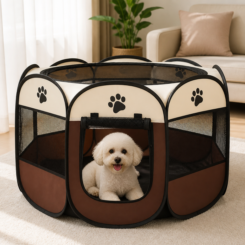 Ortekor Portable Foldable Oxford Cloth Pet Playpen