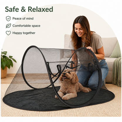 Ortekor Portable Pop-Up Breathable Mesh Pet Tent (With Storage Bag)