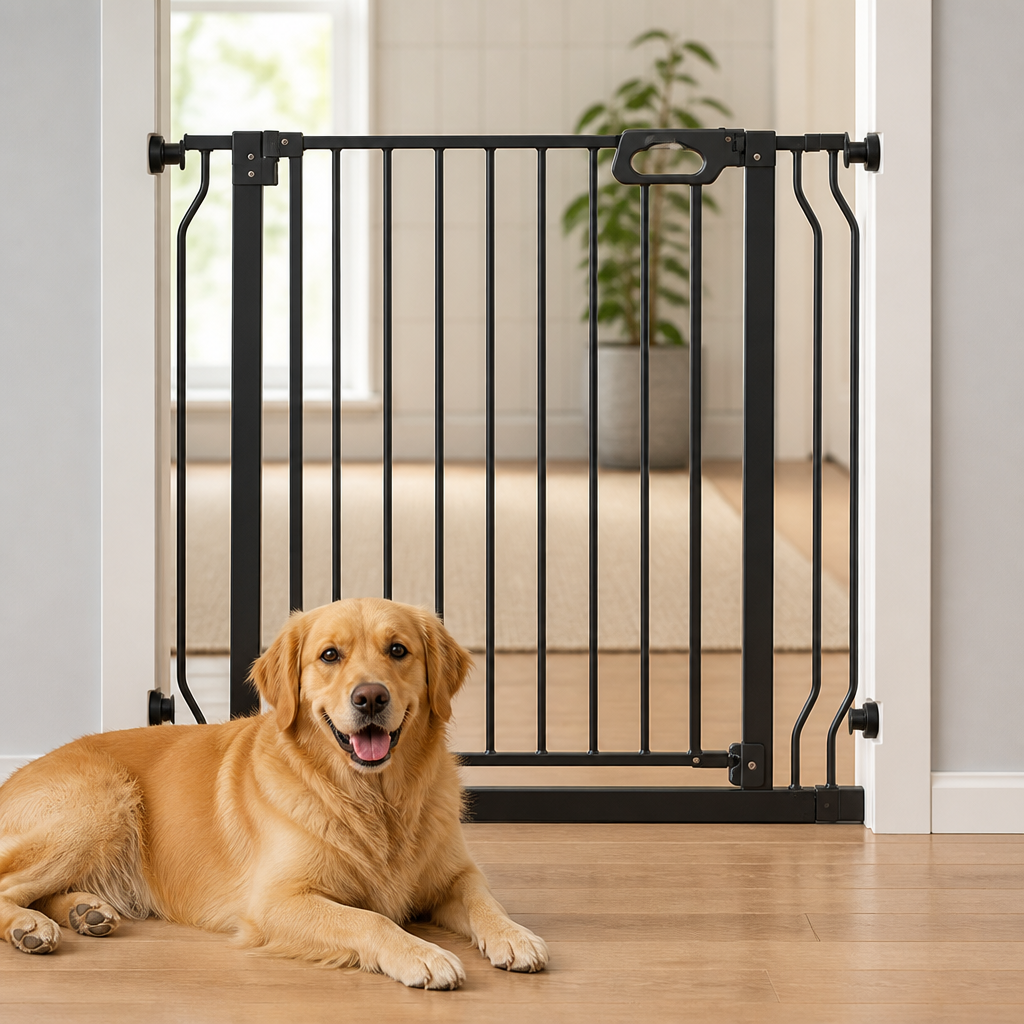 Ortekor Pressure-Mount Auto-Close Steel Baby & Pet Gate