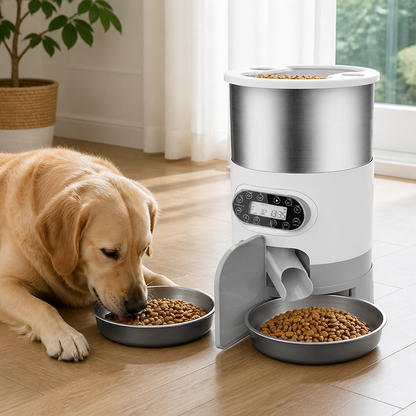 Ortekor Programmable Portion Control Automatic Pet Feeder (Removable Stainless Steel Bowl)