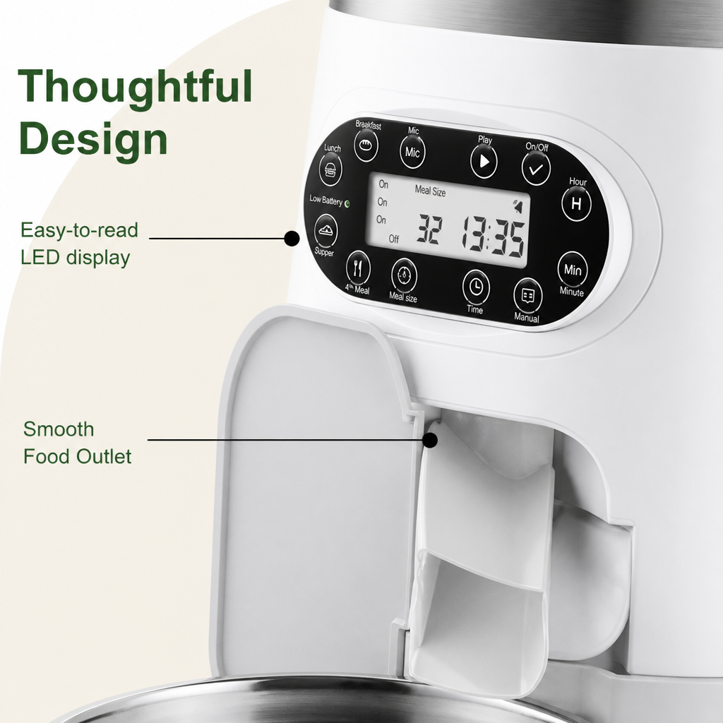 Ortekor Programmable Portion Control & Infrared Anti-Overflow Pet Feeder