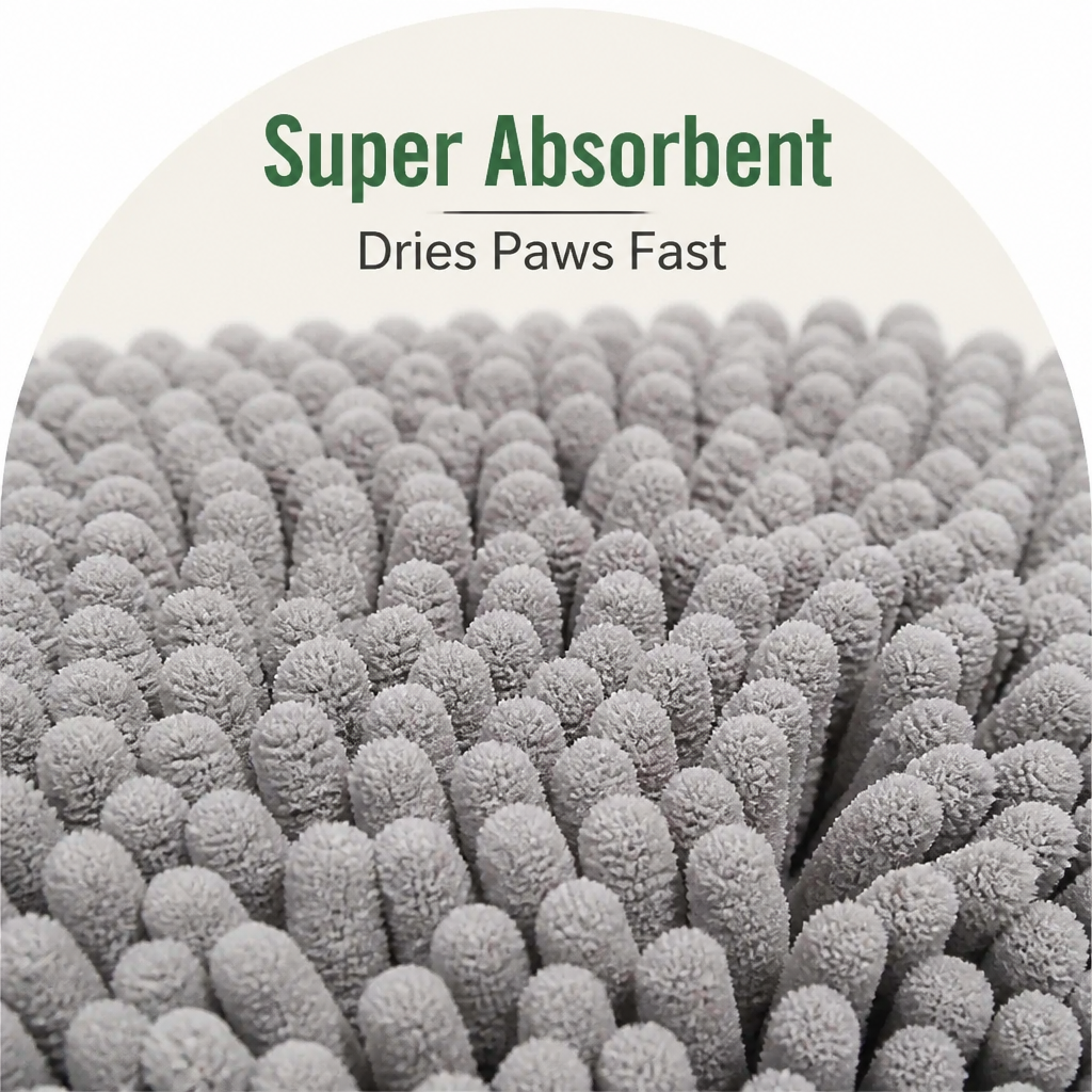 Ortekor Quick-Dry Microfiber & Non-Slip Dog Door Mat