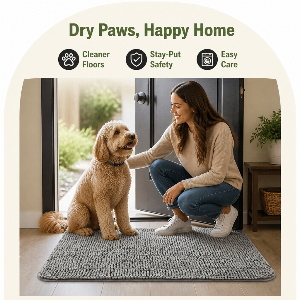 Ortekor Quick-Dry Microfiber & Non-Slip Dog Door Mat