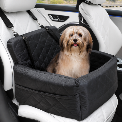 Ortekor Quilted Washable Oxford & Safety Belt Dog Car Seat (Removable Cushion)