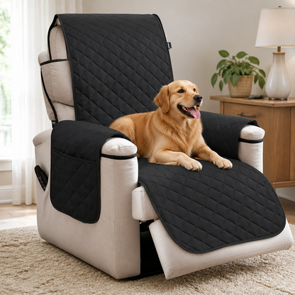 Ortekor Quilted Waterproof & Anti-Slip Recliner Cover (Side Pockets)