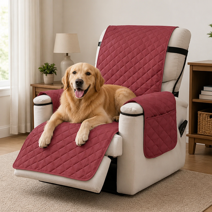 Ortekor Quilted Waterproof & Anti-Slip Recliner Cover (Side Pockets)