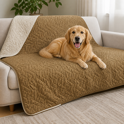 Ortekor Quilted Waterproof Machine Washable Sofa & Bed Cover (Non-Slip Backing)