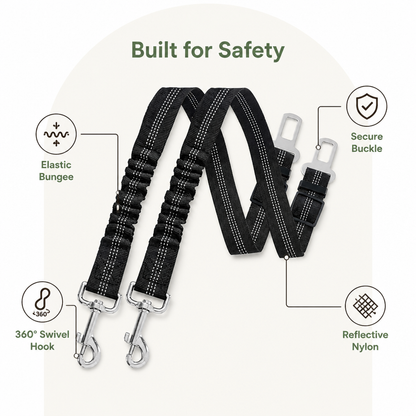 Ortekor Retractable Heavy-Duty Nylon Dog Seat Belt