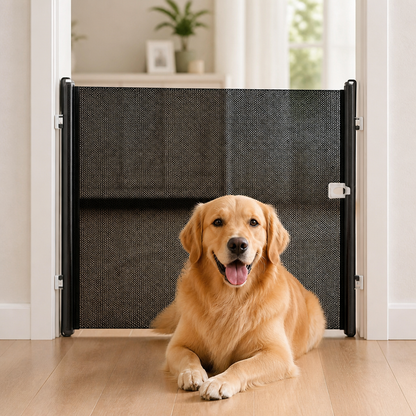 Ortekor Retractable See-Through Mesh Pet Gate (Tool-Free)