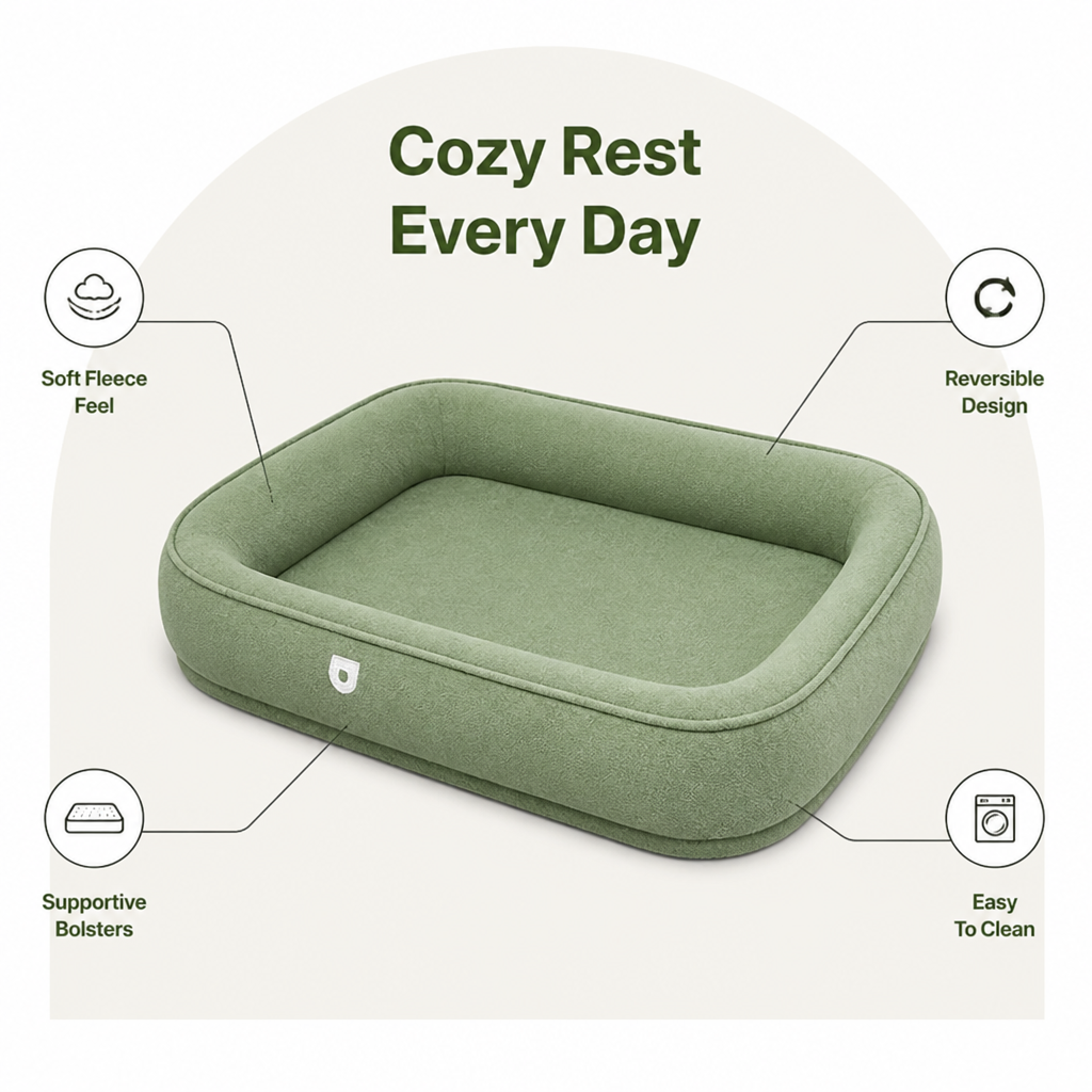 Ortekor Reversible Plush Fleece Bolster Bed