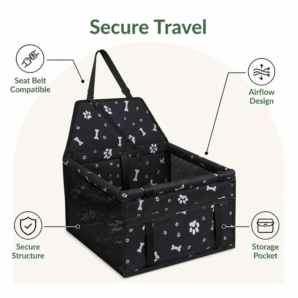 Ortekor Seat-Belt Compatible Portable & Breathable Car Booster Seat