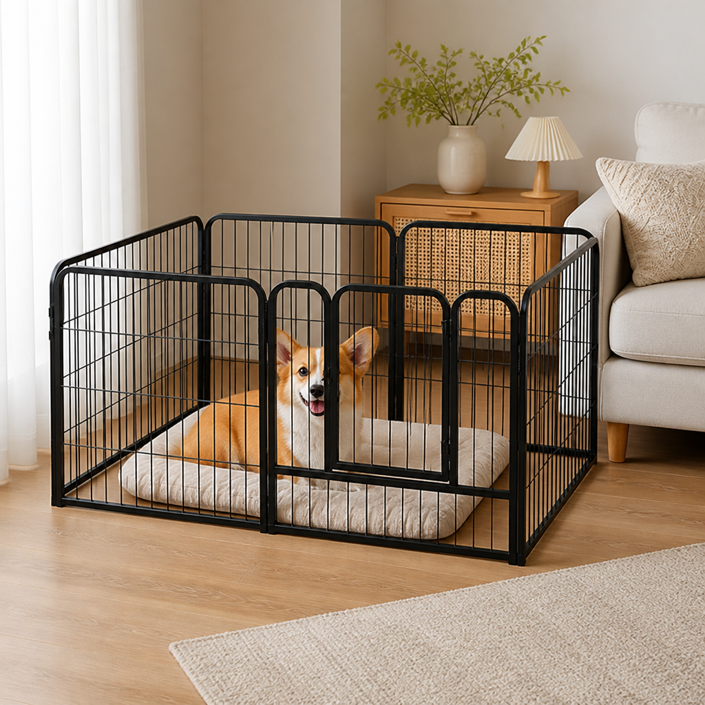 Ortekor Secure Foldable Stainless Steel Pet Playpen