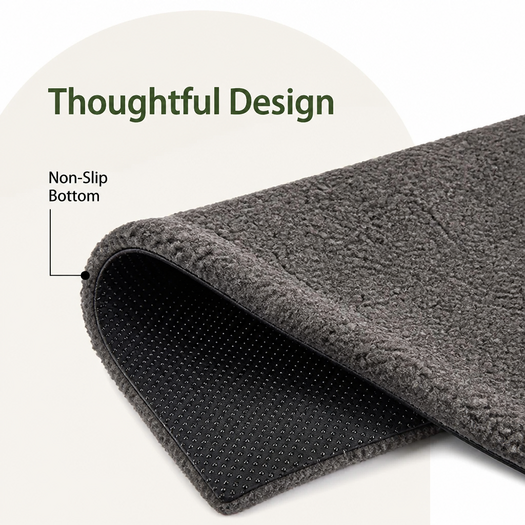 Ortekor Self-Heating Lambswool Non-Slip Pet Mat (Removable Cover)