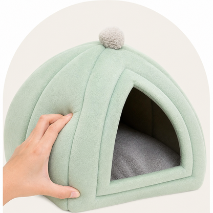 Ortekor Semi-Closed Plush Fleece Pet Nest (Machine Washable)