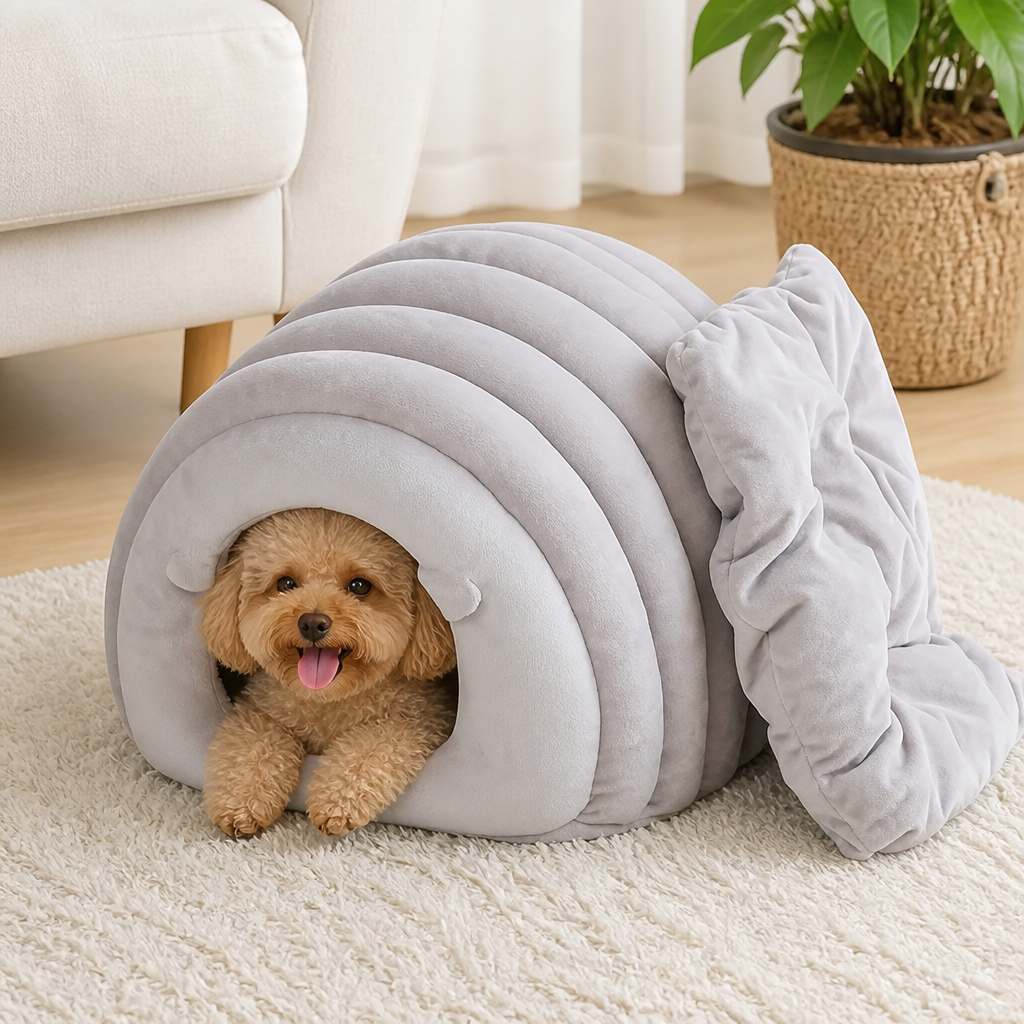 Ortekor Semi-Closed Sherpa Plush Pet Nest