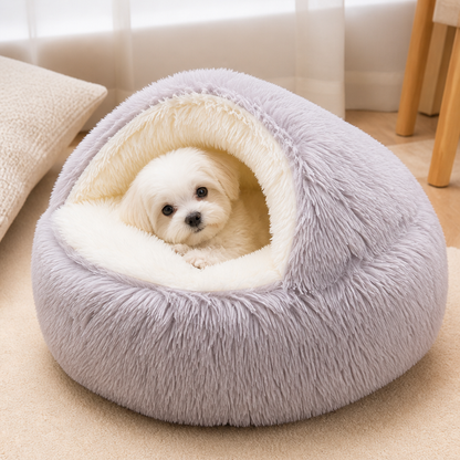 Ortekor Semi-Enclosed Plush Pet Bed (Removable Washable Pad)
