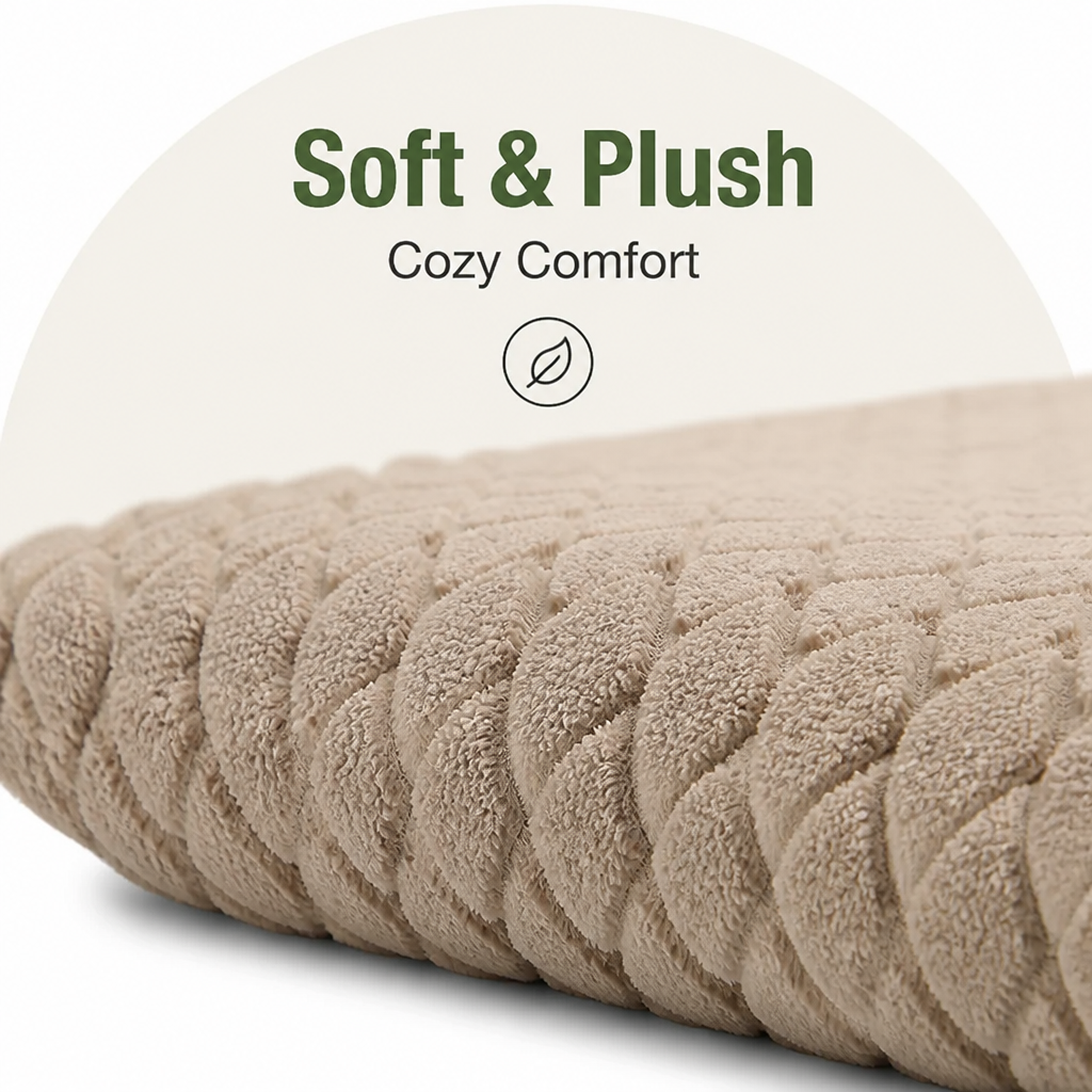 Ortekor Short Plush & High-Elastic Wave Sponge Dog Bed (Removable Washable Cover)