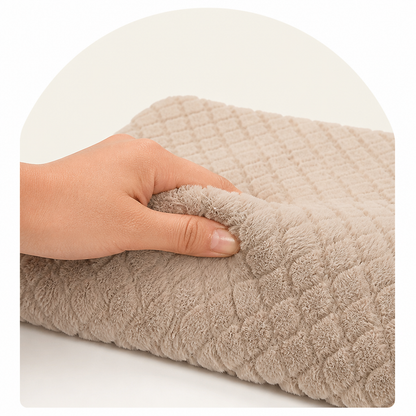 Ortekor Short Plush & High-Elastic Wave Sponge Dog Bed (Removable Washable Cover)