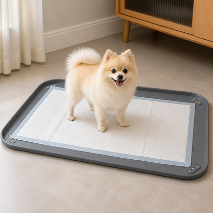 Ortekor Silicone Raised-Edge Non-Slip Pee Pad Holder (Corner Snaps)