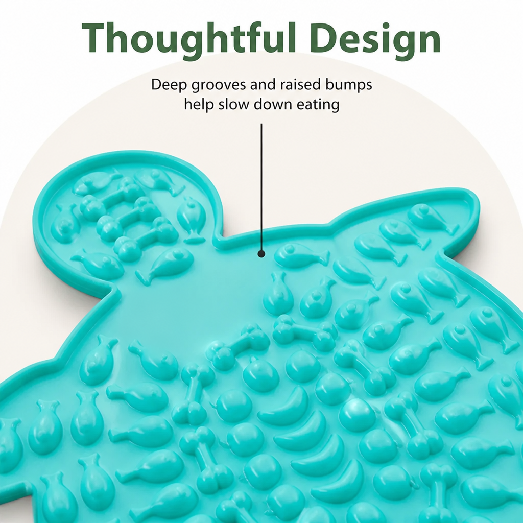Ortekor Silicone Slow-Feeding Lick Mat (Suction-Cup Base)