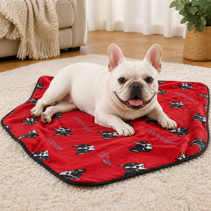Ortekor Soft Fleece Washable Pet Blanket (Bulldog & Bull Terrier Prints)