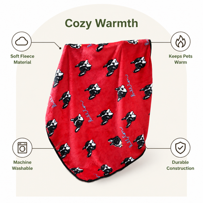 Ortekor Soft Fleece Washable Pet Blanket (Bulldog & Bull Terrier Prints)
