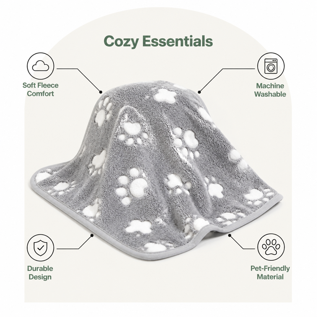 Ortekor Soft Fluffy Fleece & Machine-Washable Pet Blanket