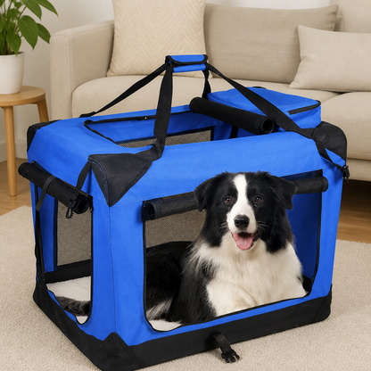 Ortekor Soft-Sided 3-Door Foldable Travel Carrier (Includes Mat & Straps)