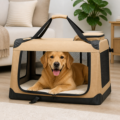 Ortekor Soft-Sided 3-Door Foldable Travel Carrier (Includes Mat & Straps)