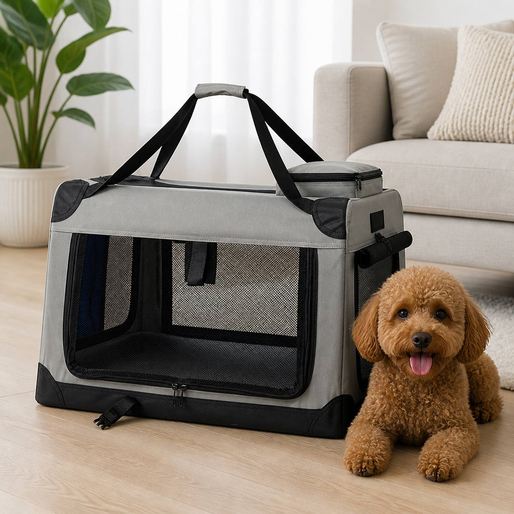 Ortekor Soft-Sided 3-Door Foldable Travel Carrier (Includes Mat & Straps)
