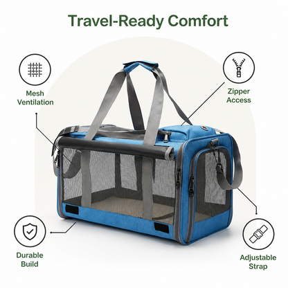 Ortekor Soft-Sided Spacious Travel Carrier