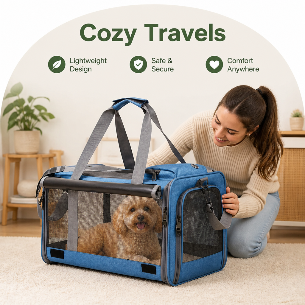 Ortekor Soft-Sided Spacious Travel Carrier