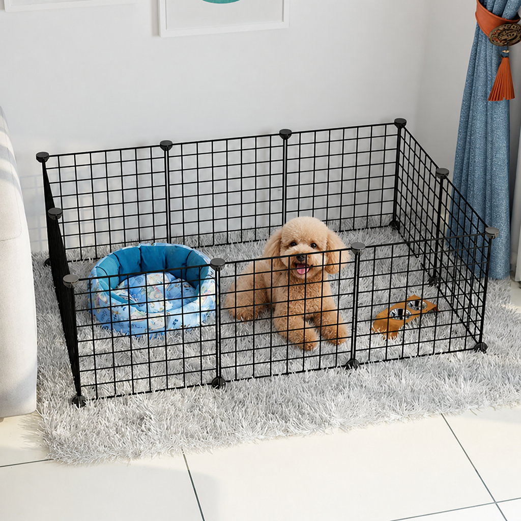 Ortekor Stackable & Expandable Metal Mesh Pet Fence Panels (DIY Kit)
