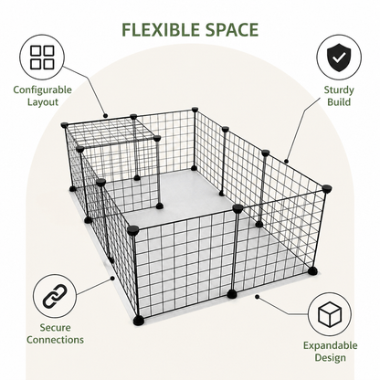 Ortekor Stackable & Expandable Metal Mesh Pet Fence Panels (DIY Kit)