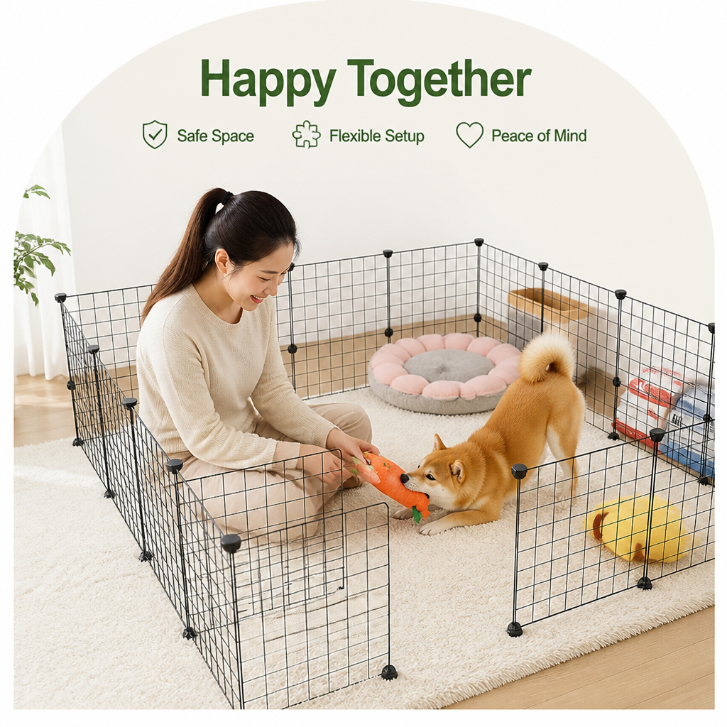 Ortekor Stackable & Expandable Metal Mesh Pet Fence Panels (DIY Kit)