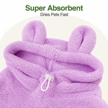 Ortekor Super-Absorbent Microfiber Hooded Dog Bathrobe