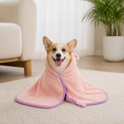 Ortekor Super-Absorbent Microfiber Hooded Dog Bathrobe