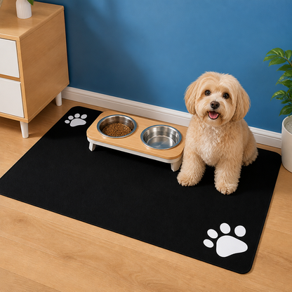 Ortekor Super-Absorbent Quick-Dry & Non-Slip Dog Bowl Mat