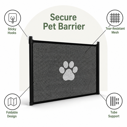 Ortekor Tear-Resistant Nylon Mesh & No-Drill Dog Gate For Stairs