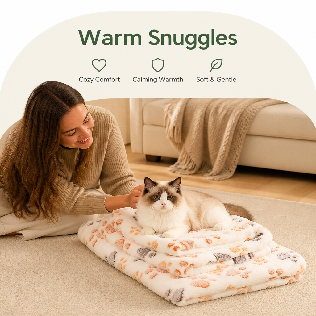 Ortekor Thermal Plush Coral Fleece Pet Blanket